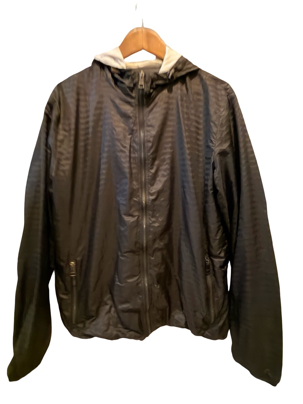 Women’s Burberry Black Hooded Windbreaker Jacket XXL